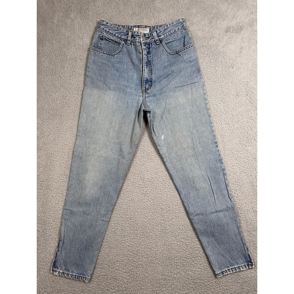 Vintage Guess Jeans‎ Womens 29 Blue High Rise Tapered Ankle Zip Made in USA 80s